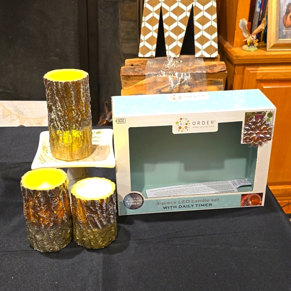 3 Piece LED candle set
